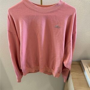 ALO Yoga Pink Crew Neck Sweater